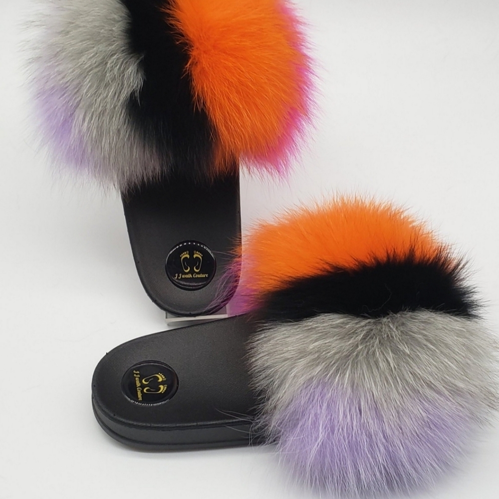 Fur Slides Multi Color Fast shipping
